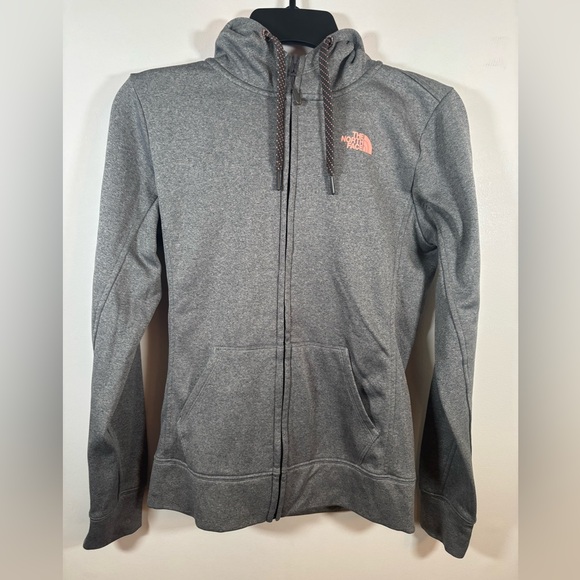 The North Face Tops - The North Face Women’s Full Zip Hoodie Small Gray Pink Logo Lightweight Jacket